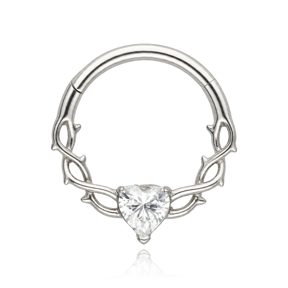 Titanium piercing ring clickersilver - TK-108
