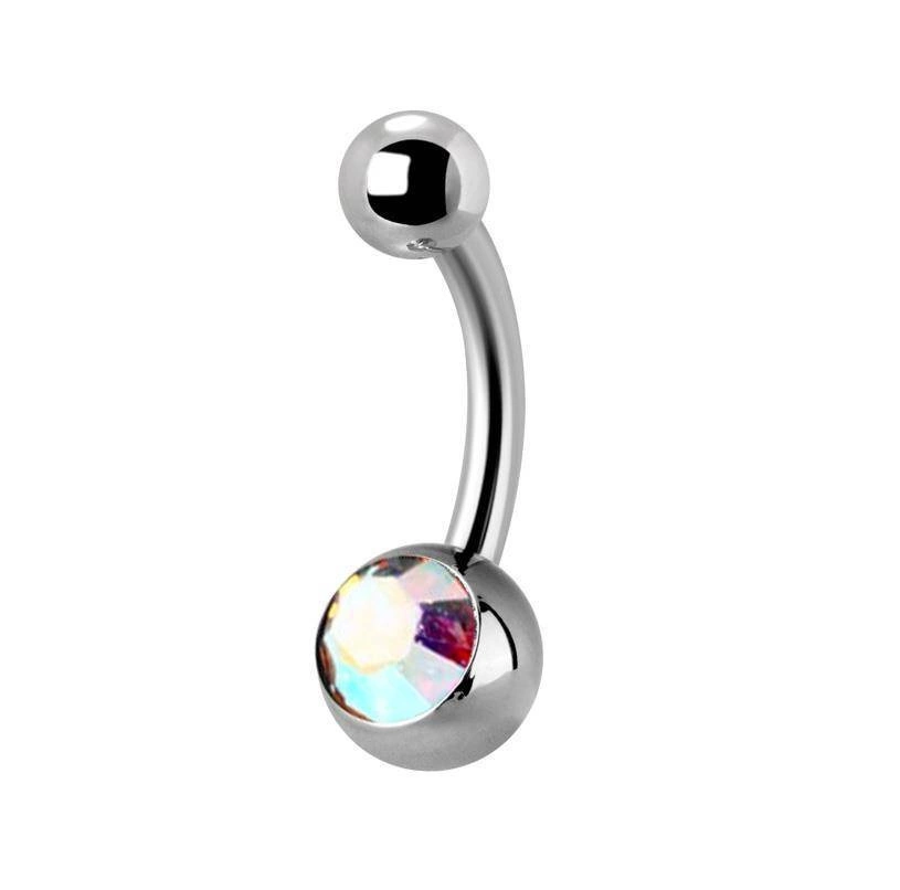 Titanium Belly button ring colored zirconia - TPP-010