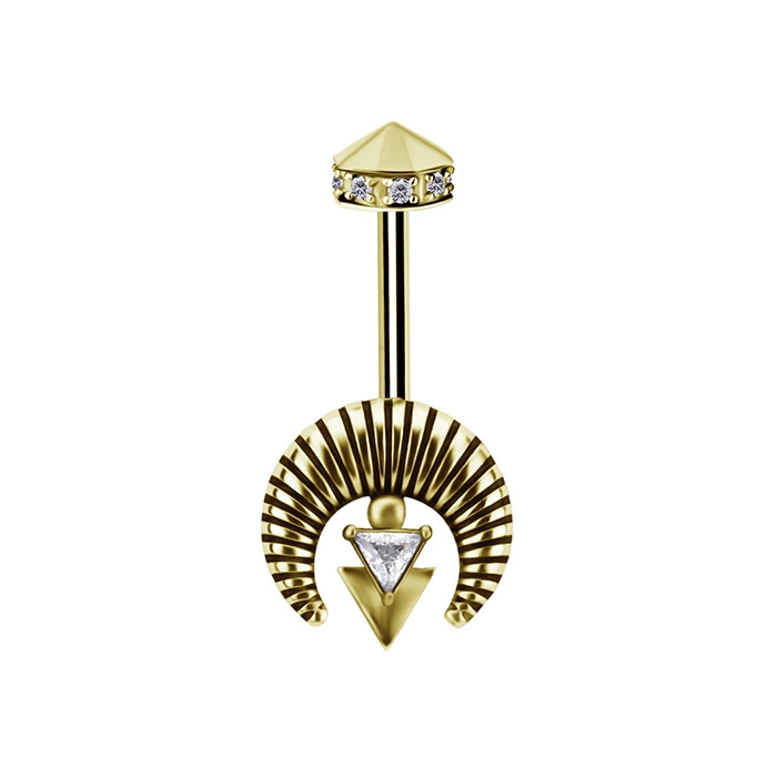 Labret tulip with white zircons - silver - LGW-053