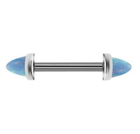 Titanium  nipple piercing - opal - TI-008