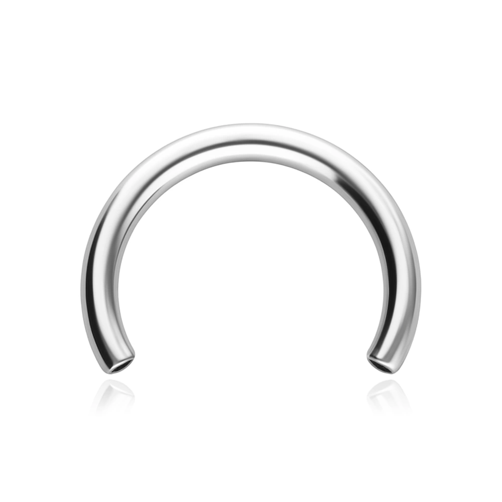 Horseshoe type titanium rod with internal thread - silver - TCZ-024