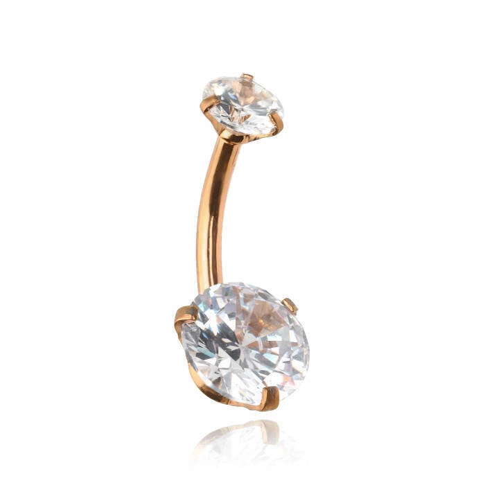 Rose gold crystal Belly button ring - KP-023