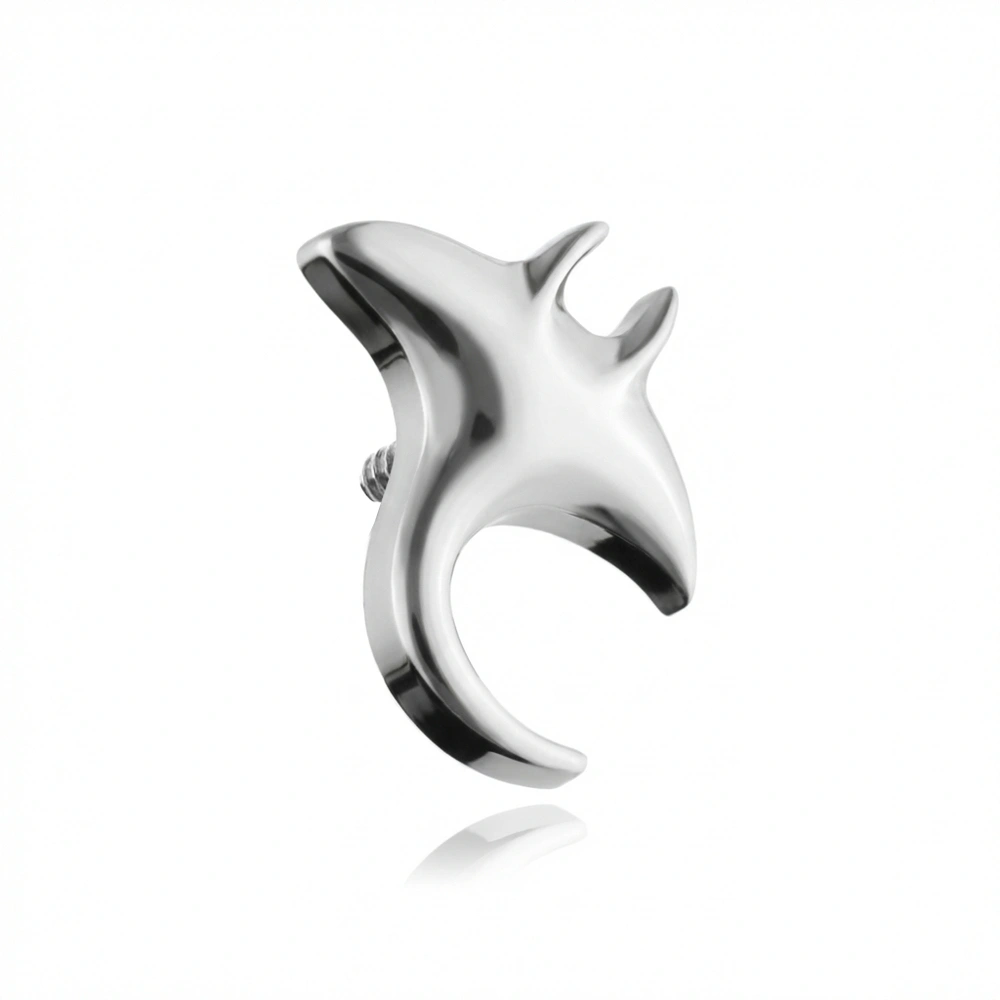 Titanium attachment with white zircons - silver - TNA-104