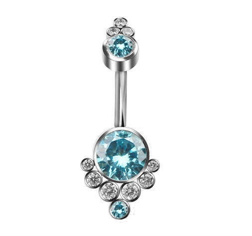 Titanium Belly button ring blue - TPP-020