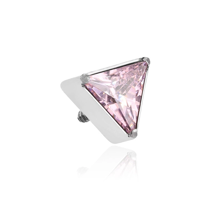 Titanium attachment triangle with pink silver zirconia - TNA-124