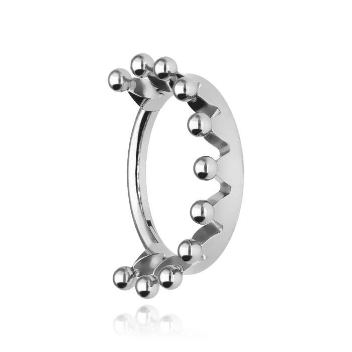 Titanium piercing ring clicker crown - silver - TK-045