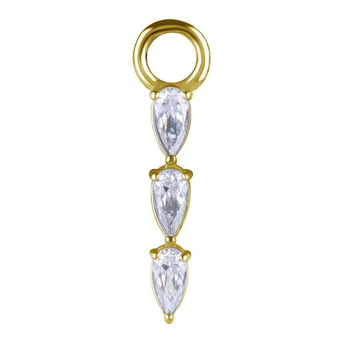 Charms - CoCr NF - decorative gold with white PREMIUM ZIRCONIA - D-050