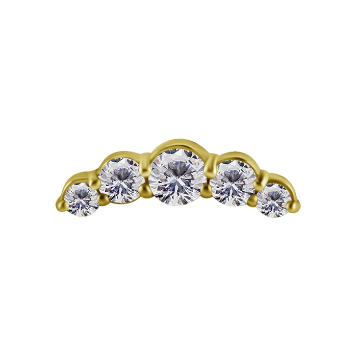 Attachment push in - with white zirconia - CoCr NF - gold - PI-027