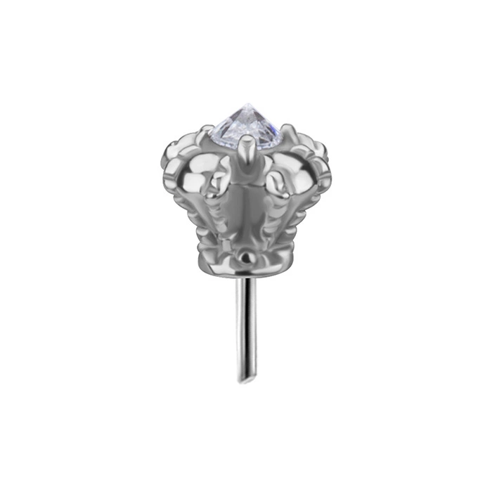 Attachment push in - white zirconia crown - CoCr NF - silver - PI-021