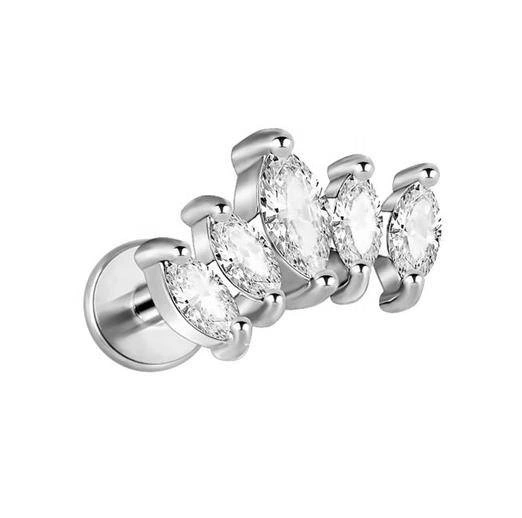 Ornamental silver labret - LGW-016