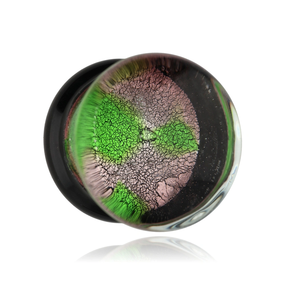 Glass ear plug green - PT-078