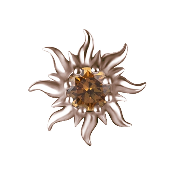 Attachment push in - with white zircons - CoCr NF - gold - PI-028