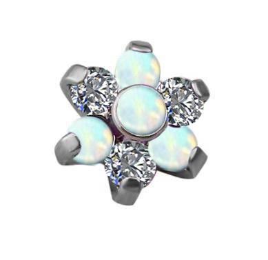 Titanium attachment - white flower - TNA-059