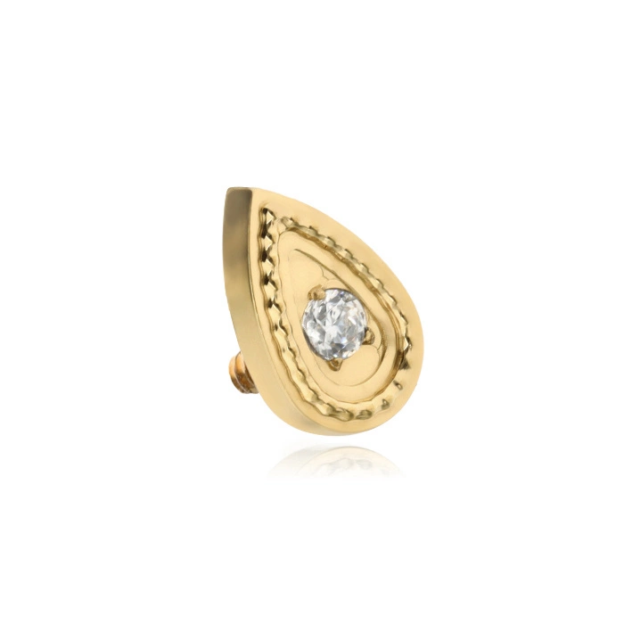 Titanium attachment with white zirconia - gold - TNA-011