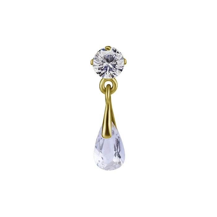 Attachment 18K gold - with white cubic zirconia and topaz - GD18K-071
