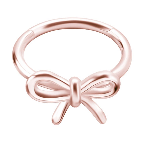 Rose gold clicker   ring bow - CoCr NF - K-005