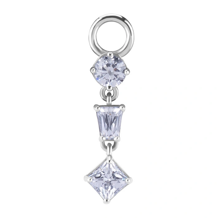Charms - CoCr NF - decorative gold with white PREMIUM ZIRCONIA - D-050
