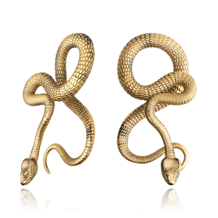 Ear weight hanger snake - pair - gold - PT-1166