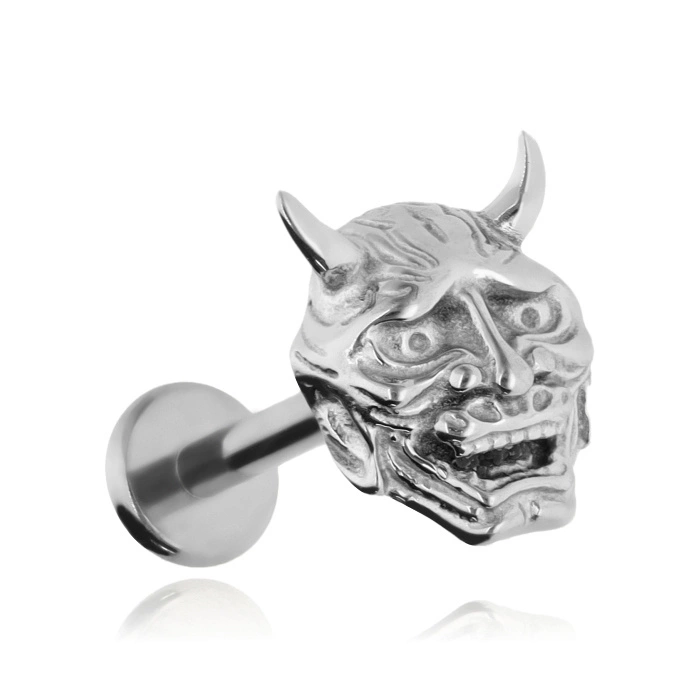 Titanium labret japanese mask - silver