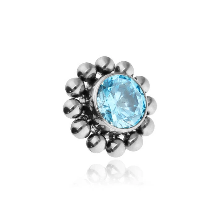 Titanium attachment with blue zirconia - silver - TNA-199