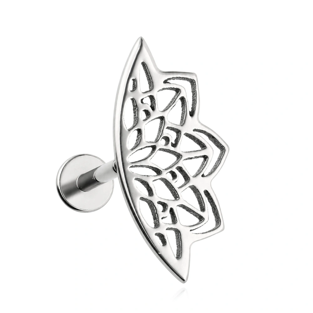 Titanium labret - death - silver 