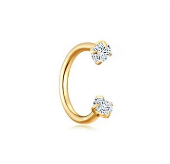 Gold horseshoe with zirconia - P-004