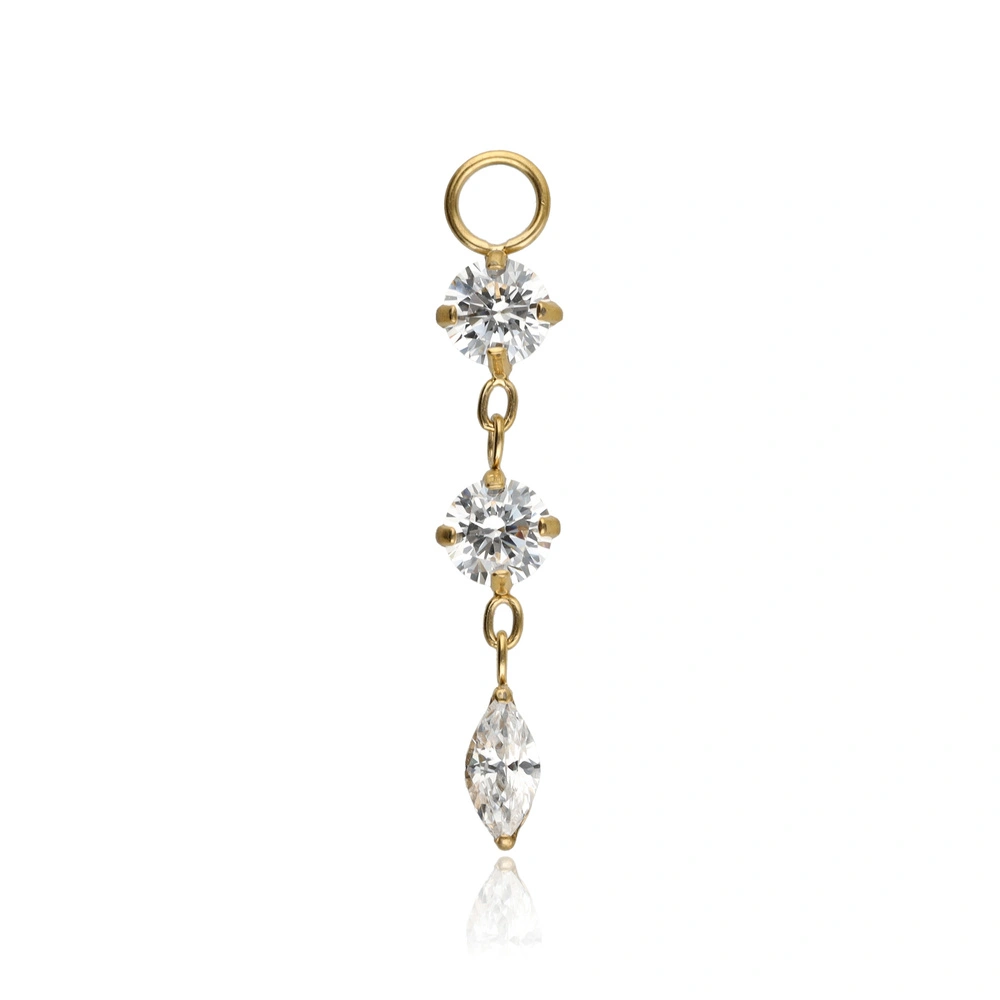 Titanium star charms chain - silver - D-092