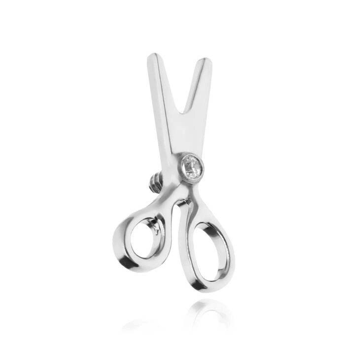 Titanium attachment scissors with white zirconia - silver - TNA-050