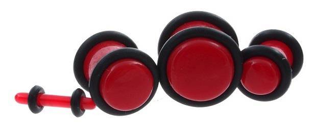 Acrylic plug with oring red - PT-006