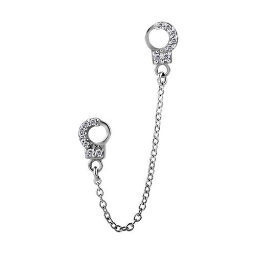 Chain - handcuffs - silver - D-013