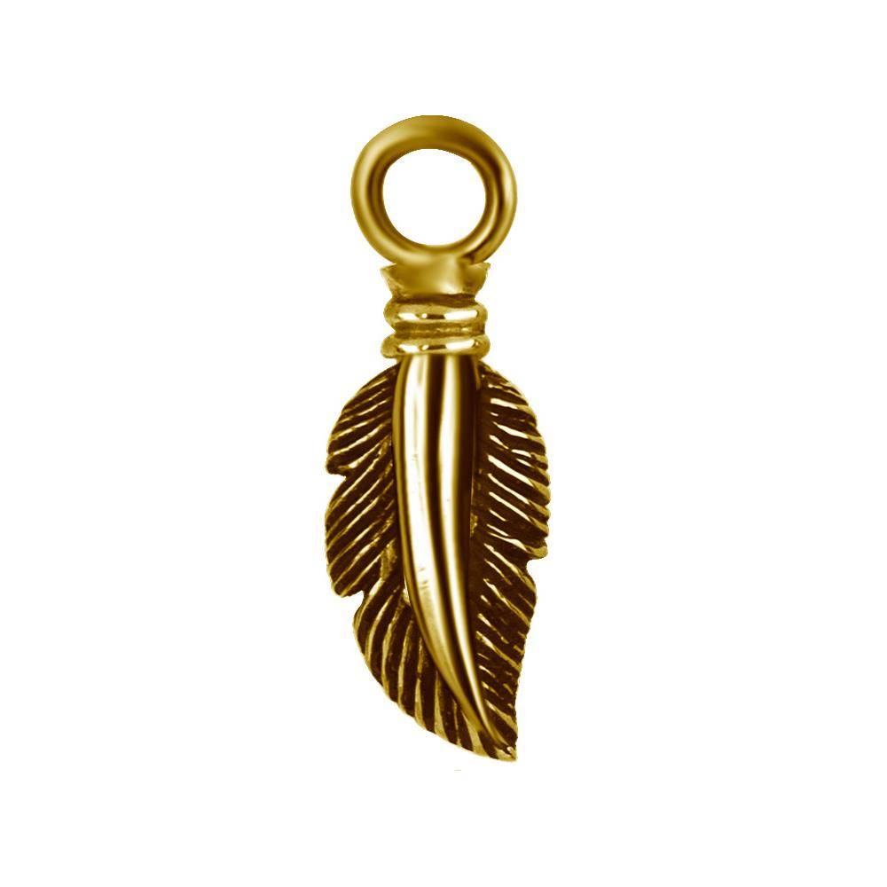 Charms - feather - gold - D-003