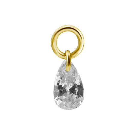 Charms - zirconia - gold - D-009
