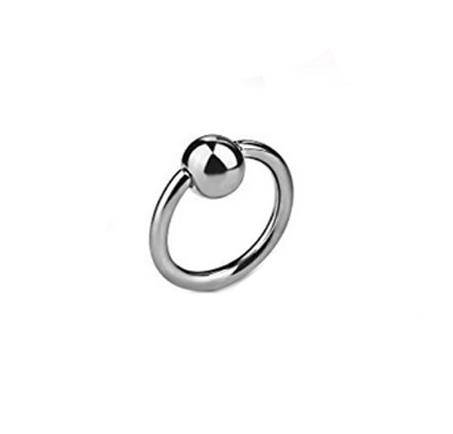 Circle earring with ball - silver - K-004