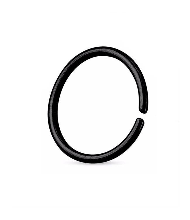 Continuous bifurcated circle earring black - CON-004