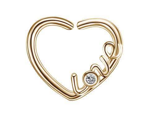 Continuous bifurcated heart earring Love rose gold - left - CON-018