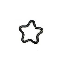Continuous bifurcated star earring black - CON-003