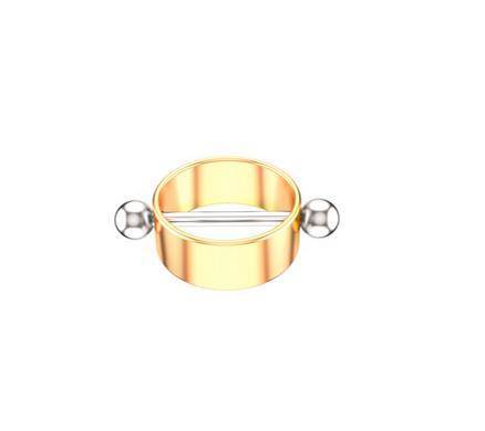 Decorative gold nipple piercing - S-043