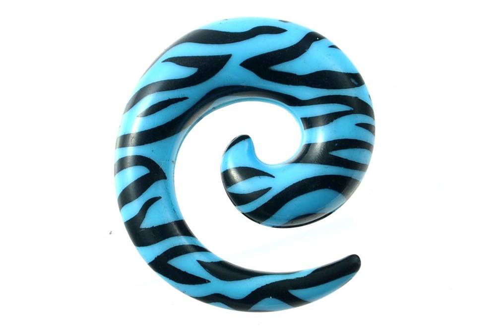 Ear Spiral - blue zebra - RS34