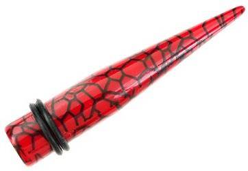Ear taper expander - spider web - red - RT09