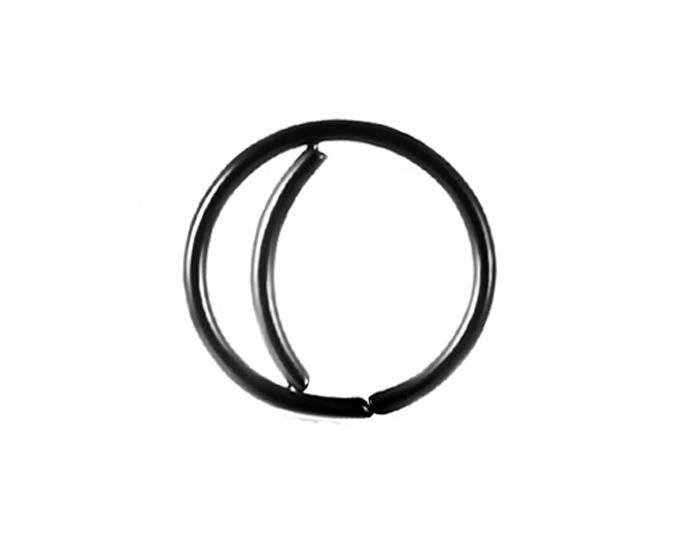 Earring Continuous bifurcated circle black - CON-017