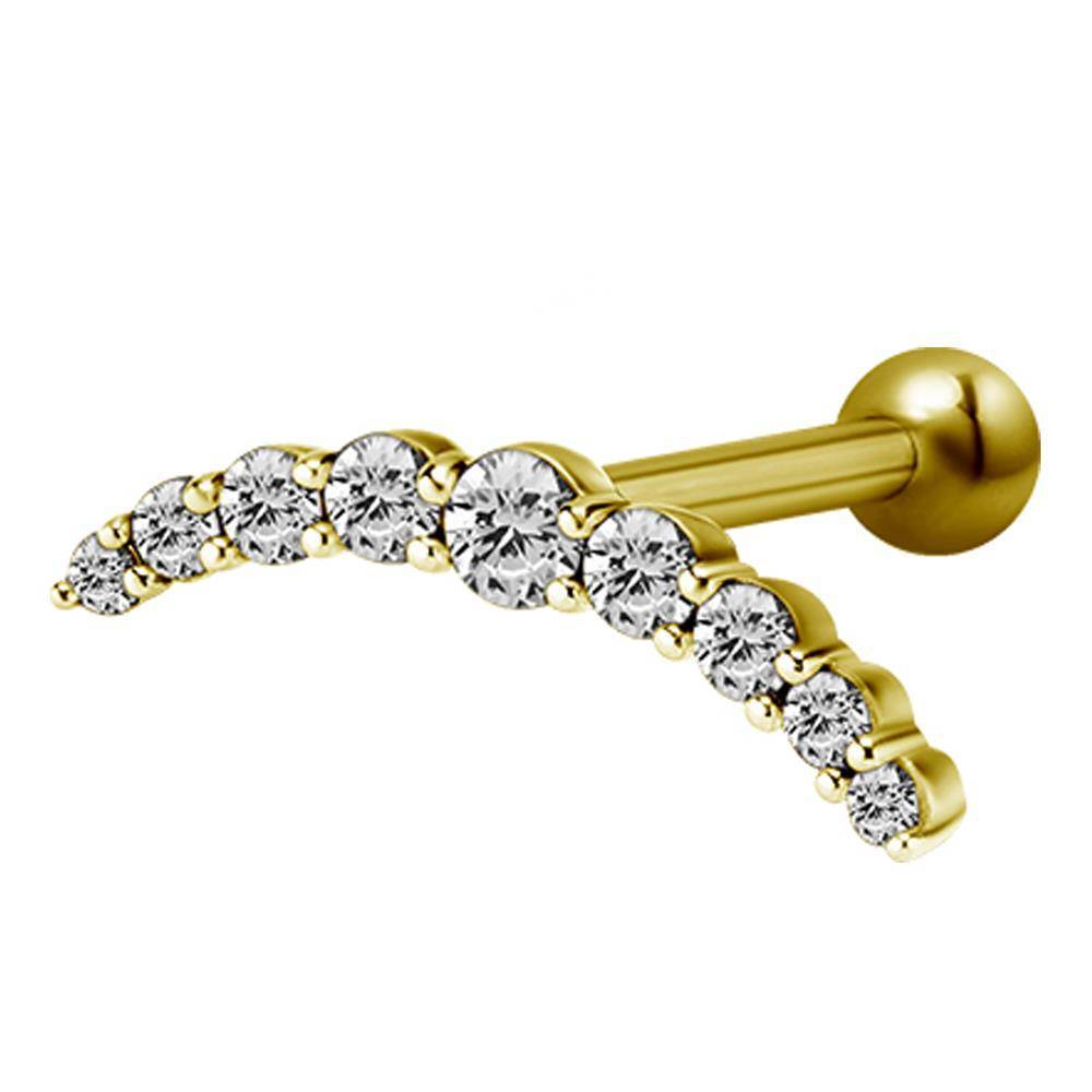 Earring for ear / cartilage cluster - Premium Zirconia gold - CH-065