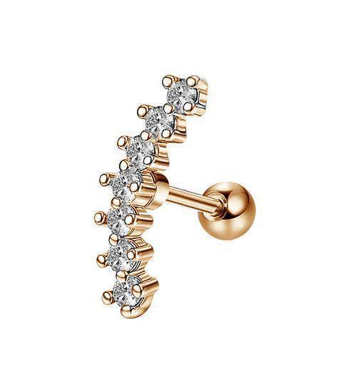 Earring for ear / cartilage pink gold - CH-040