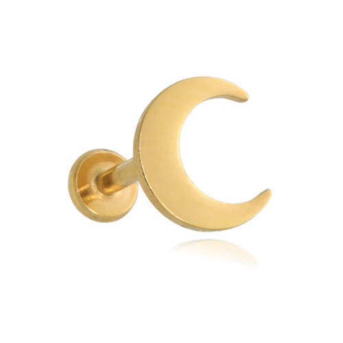 Gold moon labret earring - LGW-005