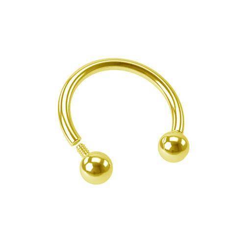 Gold titanium horseshoe - female thread - TKP-002