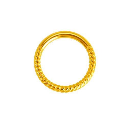 Gold twisted clicker ring - K-023