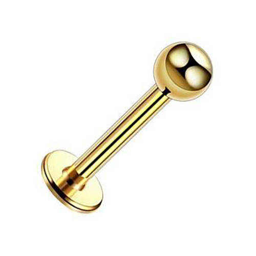 Labret earring with internal thread - gold - LGW-047