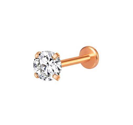 Labret rose gold with white zirconia - LGW-001