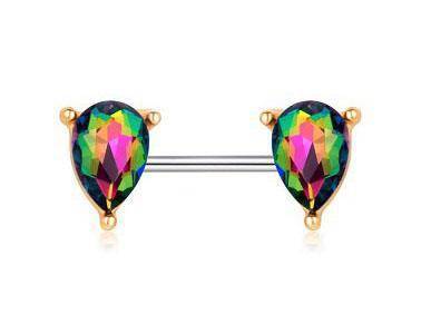 Nipple earring - crystals - S-027