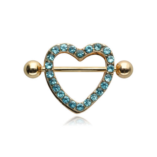 Nipple piercing heart sea gold - S-010