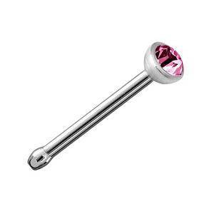 Nose stud with pink zirconia - NS-002